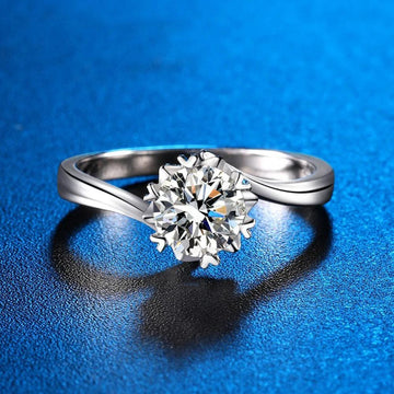 Admirable 1/2CT VVS1 D Colour Moissanite Diamond Rings S925 Silver Snowflake Engagement Wedding Band Fine Jewellery
